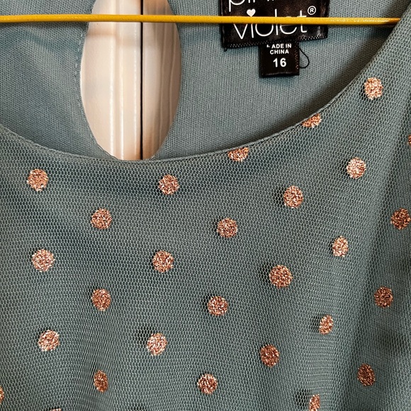 Big Girls Rose Gold Glitter Dress - Size 16 - Picture 4 of 7